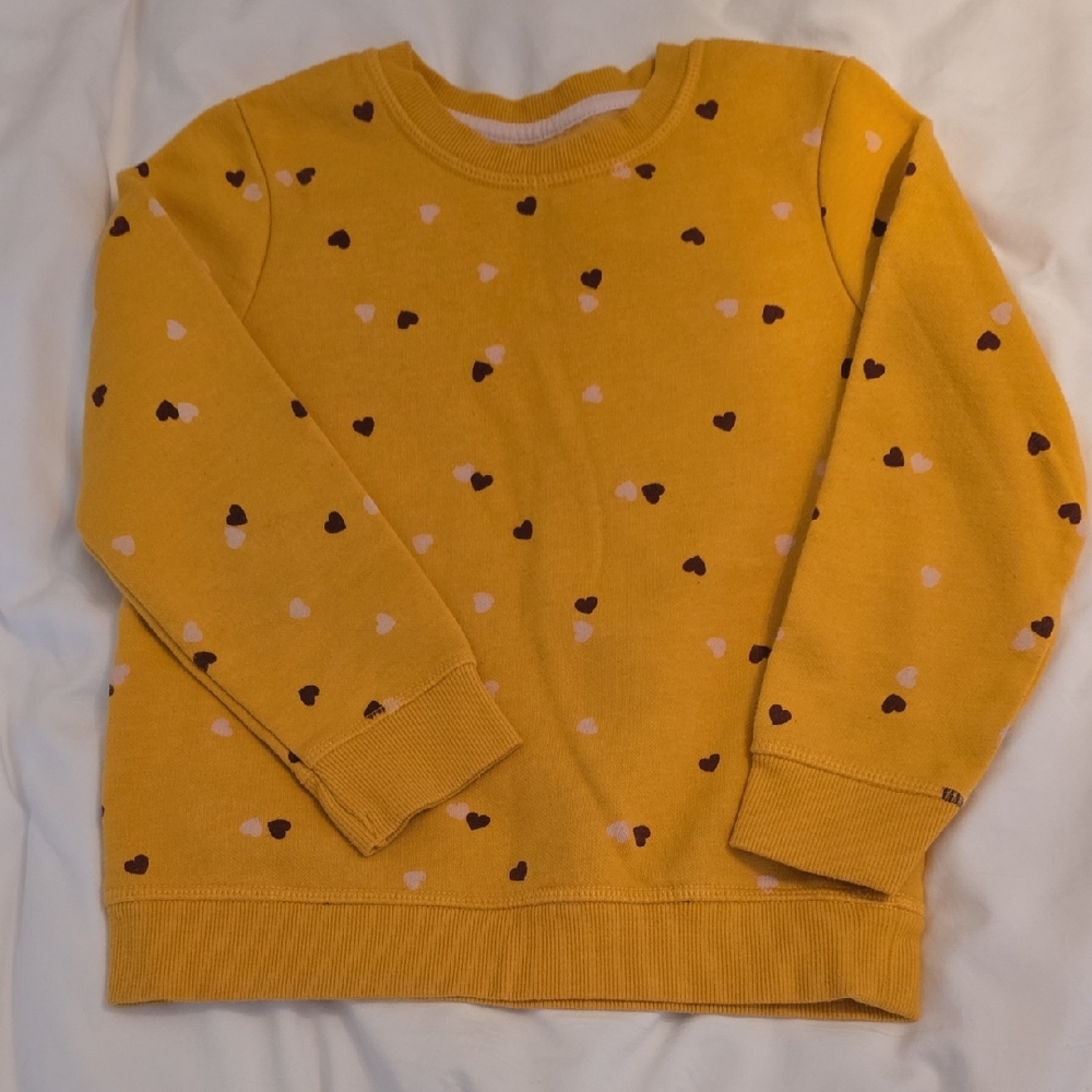 Cat & Jack Yellow Sweatshirt with Heart Pattern